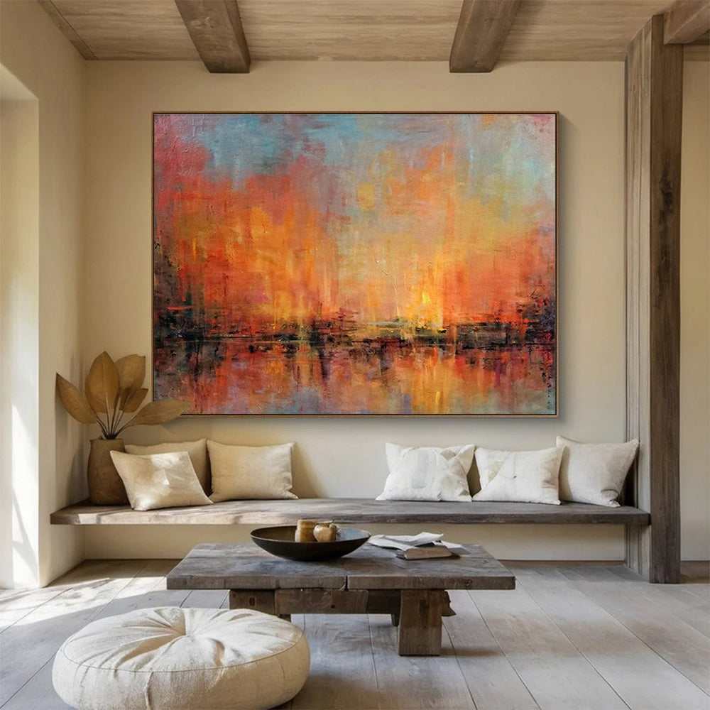 sunset abstract canvas painting design 6
